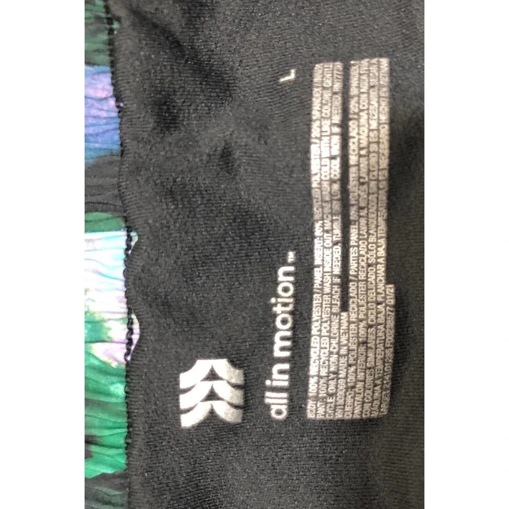 All In Motion Running Gym Shorts Sz L Unisex Black Blue Gym Fit Quick Dry A8 - Picture 3 of 4